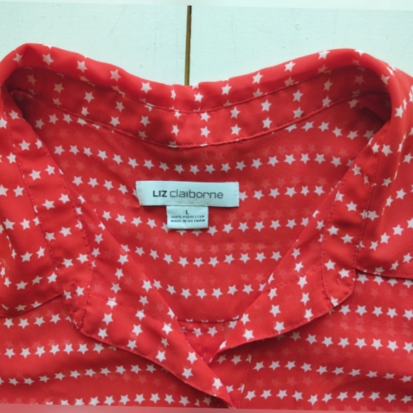 Liz Claiborne semi-sheer sleeveless top. LG - Picture 5 of 5